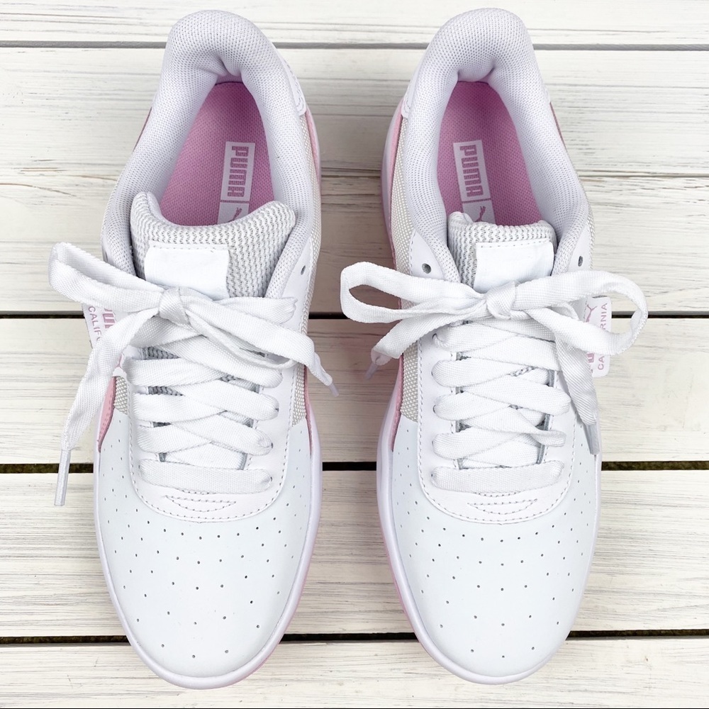 NEW PUMA California Athletic Sneakers Pink White - Picture 2 of 8